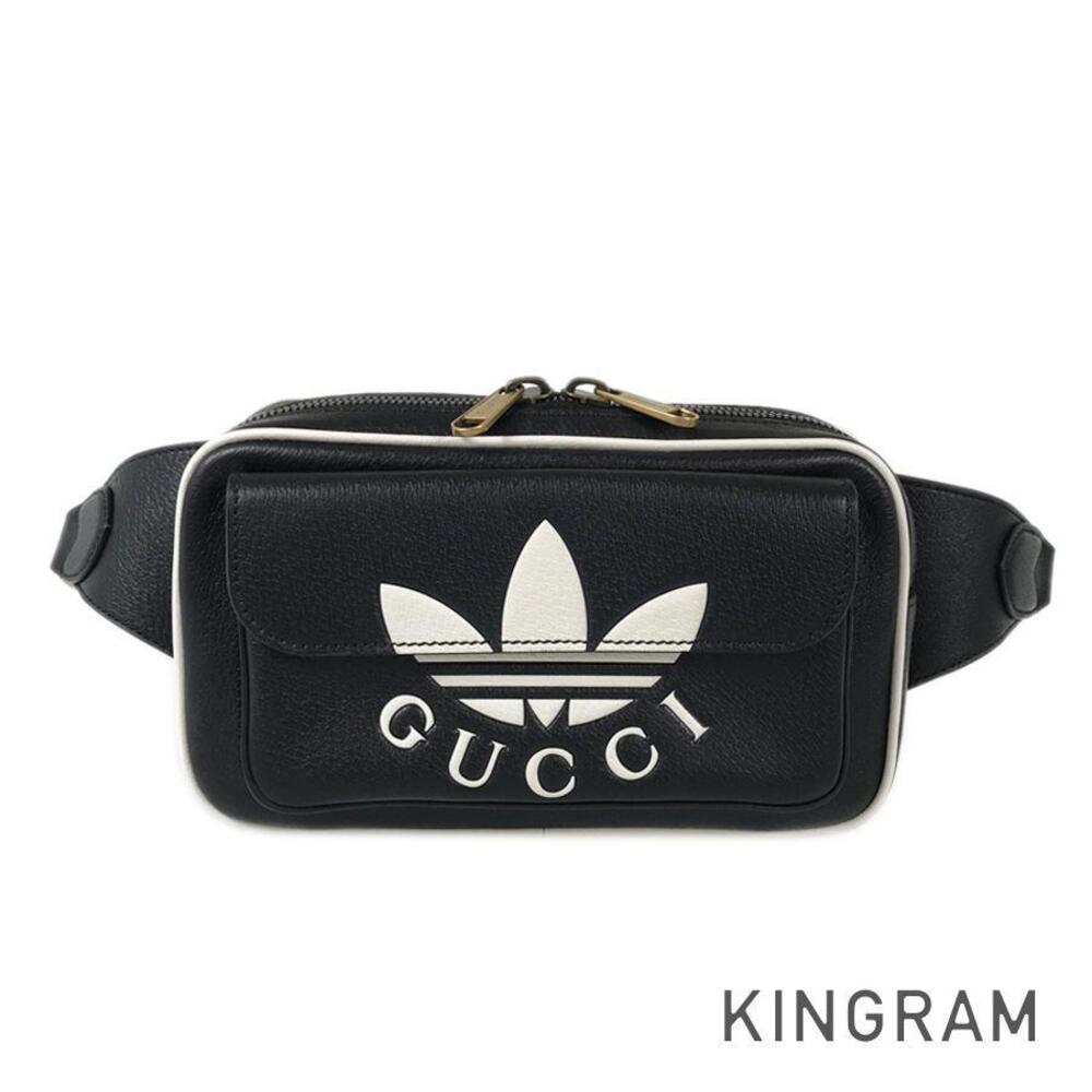 Gucci x adidas Trefoil belt bag black leather